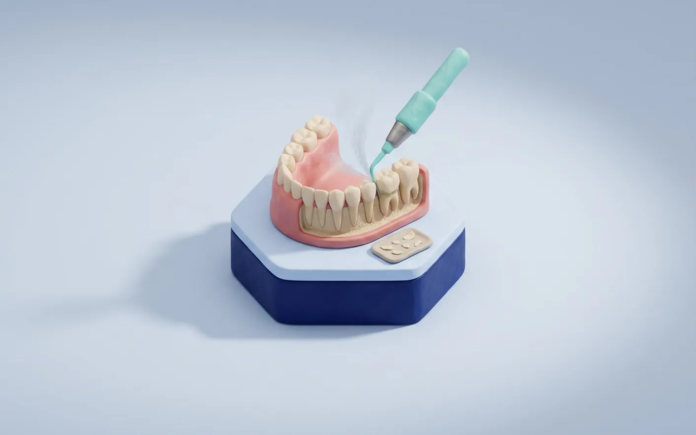Cosa succede in una seduta di pulizia dei denti? Foto dello studio di Via Tripoli.